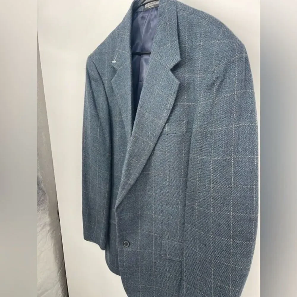 Vintage Biltmore blazer size 42‎ L navy blue beige pin stripes